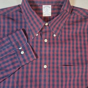 Brooks Brothers Red and Blue Checkered Men's Shirt XL